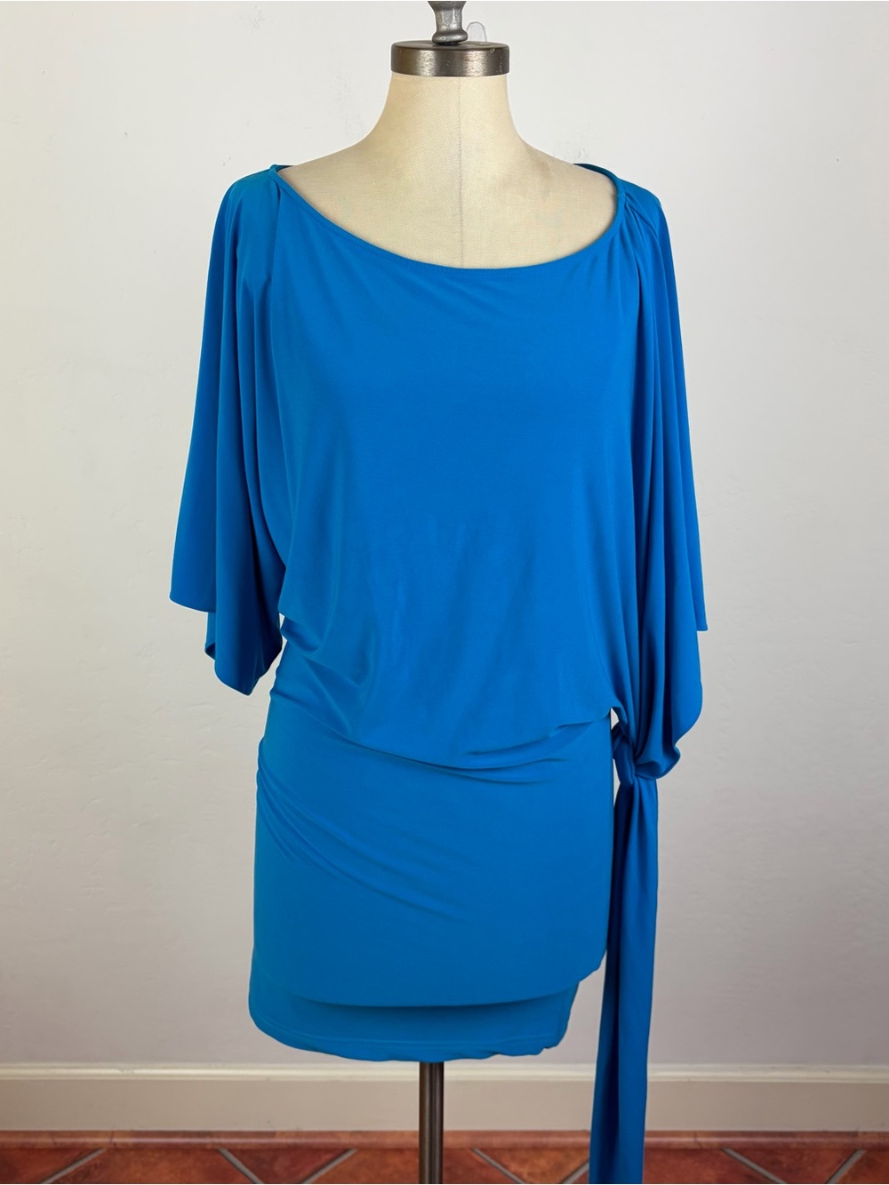 Abi Ferrin Turquoise Dolan Tie Midi Dress